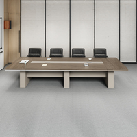 Table de conférence avec prise 16 pex et Hdmi Mobilier de bureau moderne de luxe personnalisé sans fil Ensemble table de conférence et chaises avec Vga et Hdmi