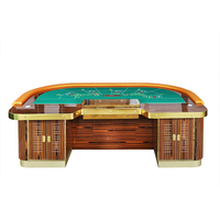 Table de casino de luxe Bby pour jeux de hasard, table ovale professionnelle moderne personnalisée, en fer et bois massif, avec pieds en bois massif, table de Texas Hold'em