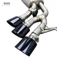Système d'échappement complet en acier inoxydable SDO compatible avec Mercedes-Benz G63 AMG W463 5.5T 2012-2018 avec embouts noirs et silencieux Valvetronic