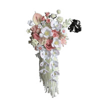 Kit de bouquet de mariée en cascade à faire soi-même pour l'enregistrement de mariage, matériaux faits à la main pour les demoiselles d'honneur ou les amis, bouquets de mariage