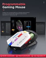 Souris de jeu ergonomique sans fil programmable filaire 2.4G double mode rvb rétro-éclairé pour PC portable/ordinateur de bureau