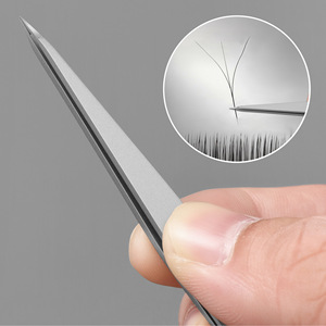 Pince à épiler pour sourcils 96 mm en acier inoxydable sablé à pointe inclinée pour une épilation précise, usage général - Product Image 3