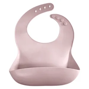 Eco Friendly BPA Free Waterproof Easy To Clean Silicone Baby Feeding Bib