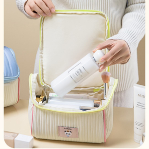 Bolsa DE ASEO portátil de gran capacidad con cierre de cremallera, <span class=keywords><strong>cabina</strong></span> divertida, casa de tela suave a la moda, almacenamiento de cosméticos, tela gruesa - Product Image 4