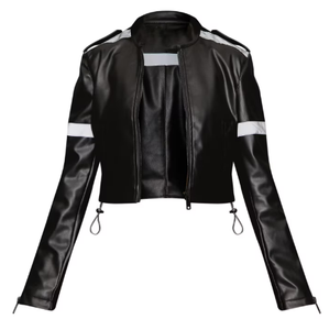 Hiver Crop Denim Sport Femme <span class=keywords><strong>Cuir</strong></span> Cropped Varsity Femmes Baseball Half Biker Oversized Bubble Sleeveless Denim Jacket Femme - Product Image 5