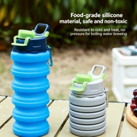 Bouteille d'eau en silicone pliable et extensible, tendance, personnalisable, unisexe, écologique, résistante aux hautes températures