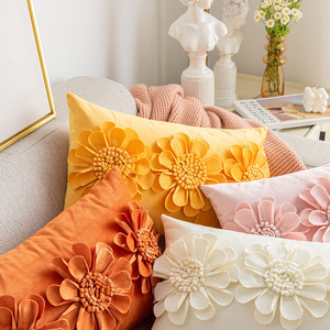 Décoration de mariage de luxe à la main coloré velours tournesol traversin jeter oreiller <span class=keywords><strong>housse</strong></span> de <span class=keywords><strong>coussin</strong></span> - Product Image 2