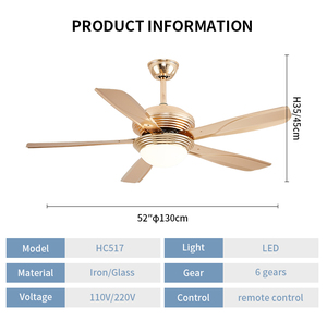 Gran oferta para Amazon, luces LED colgantes para exteriores, ventilador de techo de hierro de 42/48/52 pulgadas, marcha atrás, 5 aspas, Control de pared moderno - Product Image 2