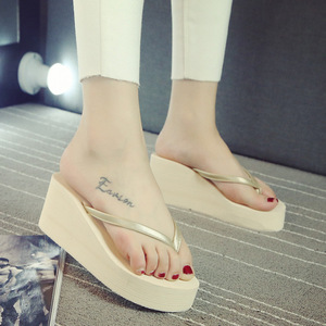 2021 Summer Classic Platform <strong>Slippers</strong> for Women Custom Wholesale <strong>Waterproof</strong> Anti-Slip <strong>Outdoor</strong> Wedges Flip Flops with Heel - Product Image 6
