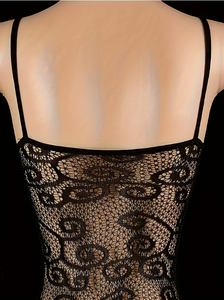 Vente en gros de jarretelles sexy évidées translucide coupe ouverte combinaison bas érotique maille lingerie pour femmes - Product Image 5