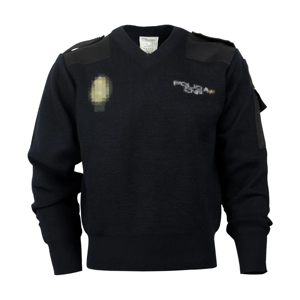 Dark Blue Green Black Tactical Sweaters Long Sleeves V Neck