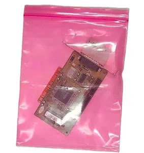 Borse antistatiche LDPE, borse antistatiche rosa, borse antistatiche con impugnatura sigillate