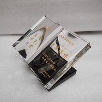 NOUVEAU Trophée de livre en cristal de gravure personnalisé avec base noire Prix du livre en cristal MH-N99