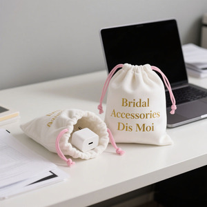Luxury Cotton Drawstring Pouch Custom Velvet Bags Drawstring <b>Envelope</b> Dust Cover Linen Jewelry Pouches Canvas <b>Gift</b> Bag Dust - Product Image 2