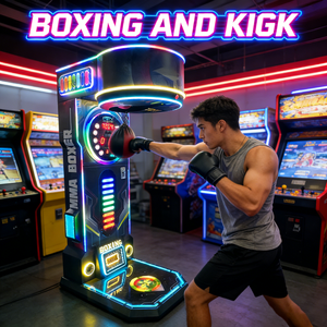 Máquina de Juego de Boxeo Electrónica Dinámica <span class=keywords><strong>LEON</strong></span> Vertical con Monedas, Máquina de Juego de Arcade Deportiva, Probador de Fuerza - Product Image 1