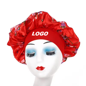 Turban en satin à imprimé floral euro-américain, bonnet large élastique pour adultes, <span class=keywords><strong>bandeau</strong></span> confortable pour dormir ou pour la <span class=keywords><strong>chimiothérapie</strong></span> pour femmes - Product Image 4