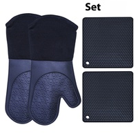 Gants en silicone épaissi et set de table étendu accessoires de cuisine pour la maison sans danger pour le four à micro-ondes