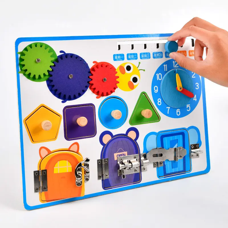 Wholesale Life Skills Fine Motor Training Lockpicking Toys Children'S Puzzle Montessori Teaching Aids Busy Board