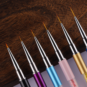Pinceau de précision pour nail art avec manche en acrylique rose diamant, pinceau pour peinture au gel à lignes fines, pour la décoration de manucure - Product Image 6
