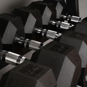 Profesyonel Spor Salonu Güç Antrenmanı için Fabrikadan Doğrudan Sıcak Fırsat 15kg PVC Kaplamalı Siyah Altıgen Dambıl - Product Image 5