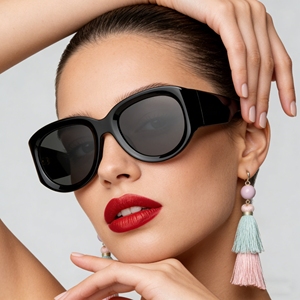 Últimos Modelos de Gafas de Sol Polarizadas Redondas Grandes para Hombre y Mujer 2026, Gafas Negras al por Mayor, Gafas de Sol de Acetato - Product Image 5