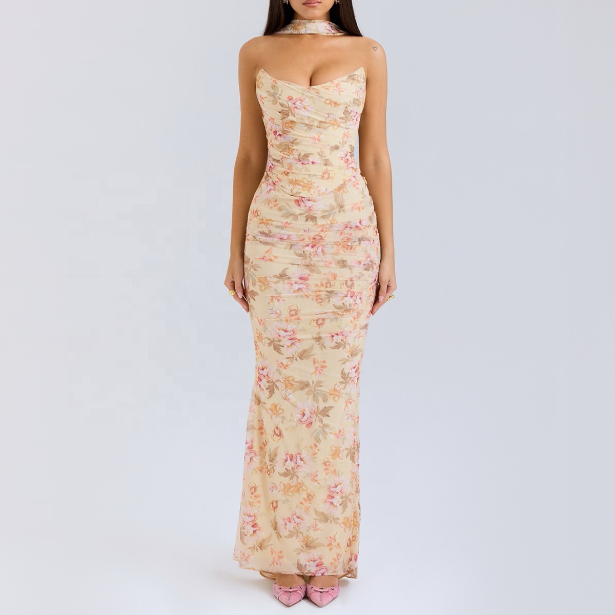 green emerald velvet dress Nude Sparkly Long Sophisticated Formal Dress With Detachable Train