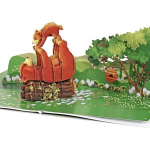 Carte de vœux d'anniversaire pop-up en papier 3D avec impression numérique et vernissage mat 4 couleurs pour l'occasion des anniversaires - Product Image 1