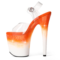 Chaussures de mariage sexy à lacets de 20 cm (8 pouces), talons transparents en PVC pour pole dance, plateformes pour danseuses exotiques, talons aiguilles personnalisés