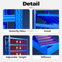 DJ Industrial de servicio medio de 4 capas Longspan Store Shelf Pallet Rack System Estantes y estantes apilables