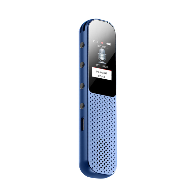 Mini Wav Voice Recorder Activated Metal with 32GB Built-in Memory High Resolution 0.96" IPS Screen USB