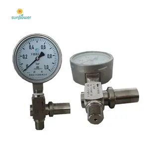 Bourdon Tube Pressure Gauge ss Case 25mm 0~60psi,for Pneumatic Pozitioner