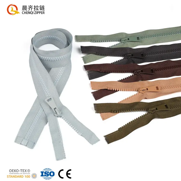 Factory custom fancy plastic zipper #3 #5 7# colorful tape vislon high quality resin jacket zippers closed open end garment zips