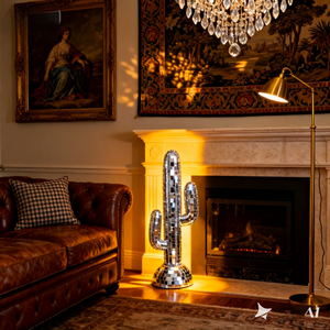 Boule disco en cactus artisanale écologique, sphère réfléchissante miroir, décoration d'intérieur, art, directement de l'usine - Product Image 3