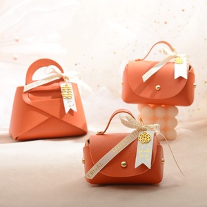 Wholesale Instagram DIY Small Green Handbag Shape Birthday <strong>Party</strong> Wedding Gift Leather Candy <strong>Sweet</strong> Box <strong>Bag</strong> with Bowknot - Product Image 5