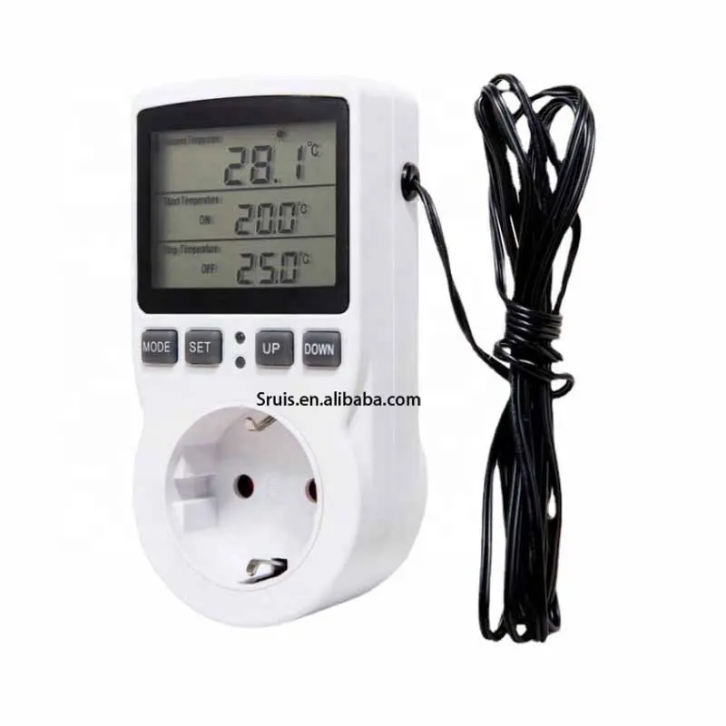 Tomada digital para controlador de temperatura, tomada 110v sem fio para termostato com temporizador e tomada ue/eua/reino unido/au/fr mtifunc