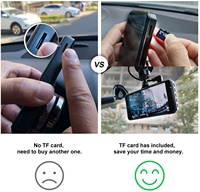 Caméra de tableau de bord pour voiture avec écran tactile de 4 pouces, double objectif avant et arrière, 1080P grand angle, vision nocturne, capteur G, enregistreur vidéo DVR