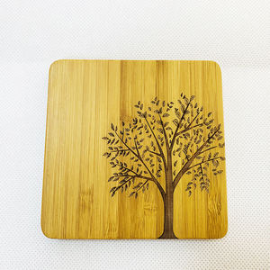 Dessous de plat en bois pour plats chauds Rectangle forme dessous de plat ensemble 4 dessous de plat + 1 support gain de place Durable moderne noël décor à la maison - Product Image 1