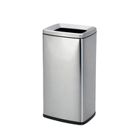 Poubelle rectangulaire pour hall d'hôtel, ouverture supérieure, grande capacité 30L, seau de rangement en métal sur pied, poubelle double couche pour centre commercial