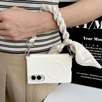 Étui de protection pliable de style coréen à motif floral avec support et bracelet en PC pour Z Flip 8/7/6 et Z Fold 8