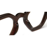 Monture de lunettes haut de gamme en corne de buffle véritable, faite à la main, couleur unie, pour hommes et femmes, marron, logo personnalisable