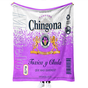 Nueva Manta de Viaje de Forro Polar Sublimado con Logotipo Personalizado, Diseño Mexicano Popular de Borracho Chingona - Product Image 4