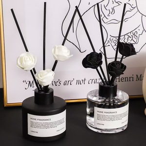 Longfine Home Fragrance <b>Reed</b> <b>Diffuser</b> 100ml Black White Rose Design Aromatherapy Indoor Use - Product Image 2