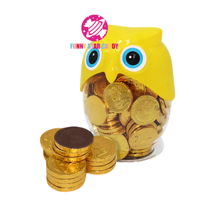 Chocolat au lait en forme de pièce <span class=keywords><strong>d</strong></span>'<span class=keywords><strong>or</strong></span>, emballage en pot en forme de hibou, fabrication sur mesure, chocolat sucré en vrac, OEM, pour enfants - Product Image 5