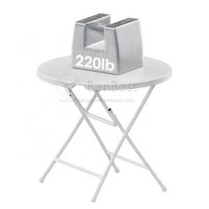 Benjia المصنع مباشرة البلاستيك جولة للطي عالية أعلى التجاري في الهواء الطلق 80*110 سنتيمتر للطي بوفيه بار طاولة مشروبات للأحداث - Product Image 3