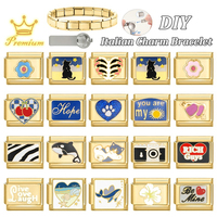 Ensemble de bijoux italien en acier inoxydable plaqué or 18 carats, accessoires DIY pour bracelet, bague, collier et chaîne de cheville