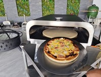 Four à pizza au bois moderne Warmfire, best-seller, pour extérieur, avec pierre tournante, en acier inoxydable, portable, 2,9 kW haute pression
