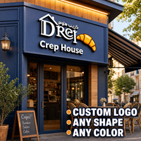 Letras de Canal LED con Iluminación Frontal Personalizadas con Logotipo Acrílico 3D para Letreros de Tiendas, Restaurantes y Cafés al Aire Libre