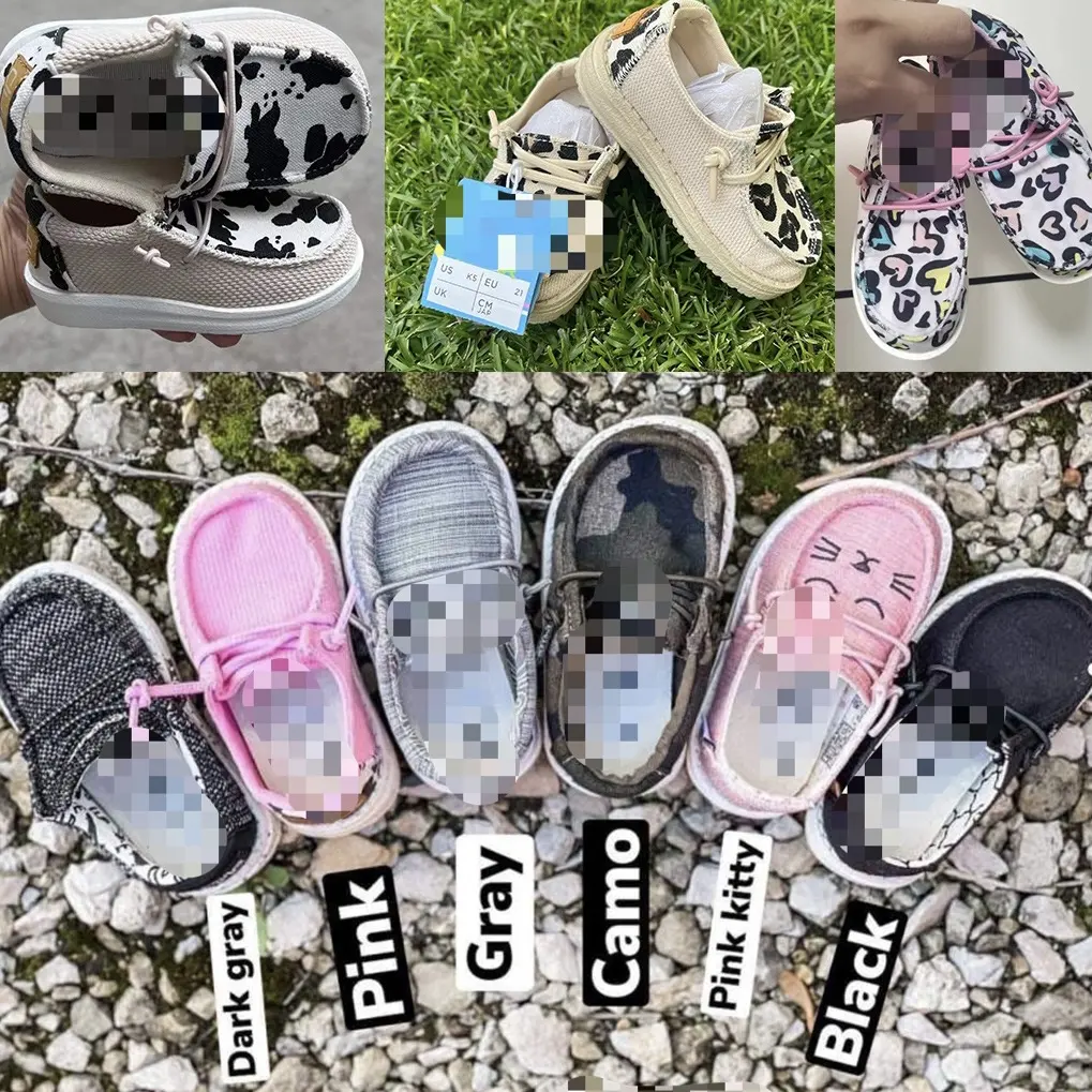 2023 Fashion Sneakers Spring Breathable Kids Girl Boy Cow Leopard Camo Print Canvas Toddler Baby Casual Shoes
