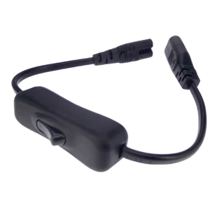 Câble d'alimentation 8 pouces <span class=keywords><strong>C7</strong></span> avec interrupteur marche/arrêt, rallonge IEC C8 vers <span class=keywords><strong>C7</strong></span> - Product Image 1