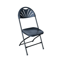Chaise pliante noire en gros pour la prière, les événements extérieurs, les repas et les cours – Chaise confortable en plastique avec structure en acier